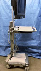 lot 1 image: MSRP $7000&nbsp&nbspMobile Standing Desk with Polycom Monitor&nbsp - Monitor Guaranteed&nbspTo Work - Rest Untested - One Just Sold On Ebay For $1000 Check Out The Link To This Sale