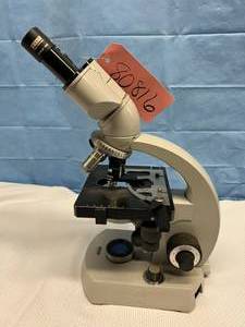 lot 30 image: MSRP $2000 Carl Zeiss Binocular Microscope With 4 Objectives &amp Power Light Source - Great Working Condition