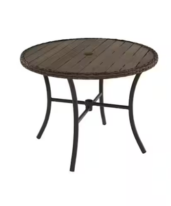 lot 3 image: Hampton Bay Laguna Point 38 in. Wicker Trim Round Outdoor Patio Dining Table Internet # 310210906 Model # 65-191933