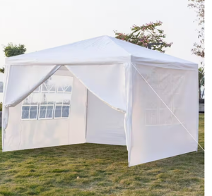 lot 4 image: 10 ft. x 10 ft. White Party Wedding Tent Canopy 4 Sidewall Model # 262283989797 Store SKU # 1006637110