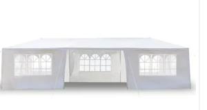 lot 10 image: 10 ft. x 30 ft. White Party Wedding Tent Canopy 7 Sidewall Model # 894740381495 Store SKU # 1006304369