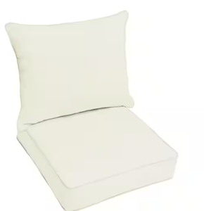 lot 18 image: 27 in. x 23 in. x 27 in. Deep Seating Outdoor Pillow and Cushion Set in Sunbrella Canvas Natural Model # HD247521TESCP Store SKU # 1009745116