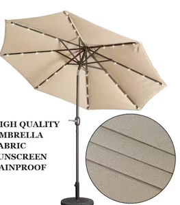 lot 30 image: CASAINC 9 ft. Aluminum Market High Quality Solar LED Light Tilt Patio Beach Umbrella in Sand Without Base Model # WFSM-LED270SD Store SKU # 1005811799