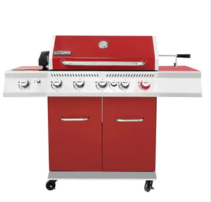 lot 34 image: Royal Gourmet 5-Burner Propane Gas Grill in Red with Rotisserie Kit Model # GA5403R Store SKU # 1006466202