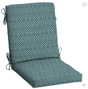 lot 47 image: 4 Pack Arden Selections 24 x 21 Alana Tile Outdoor High Back Dining Chair Cushion