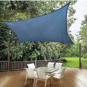 lot 37 image: Vigoro 12 ft. x 12 ft. Blue Square Shade Sail Model # 25682 Store SKU # 1005558181