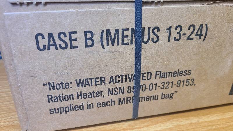 MRE Meals Ready to Eat new in case Menu B
