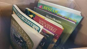Box of Nature books for bird watching