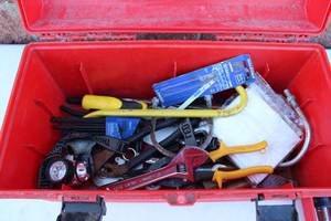 Tool Box Full Of Tools Approx. 17 Long Red Box