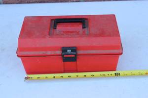 Red Tool Box Full Of Nails Approx. 12 Long