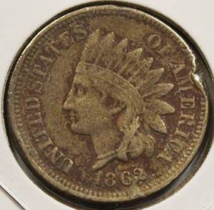 lot 20 image: 1862 Nice Grade Indian Head Penny