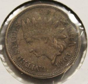 lot 21 image: Very Nice High Grade 1863 Indian Head Penny