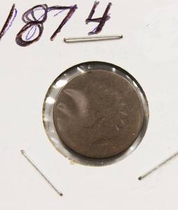 lot 24 image: 1874 Indian Head Penny