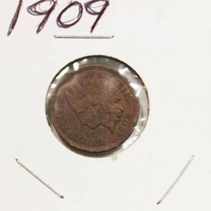 lot 35 image: 1909 Very Nice High Grade Indian Head Penny