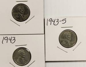 lot 42 image: Nice High Grade 1943, 1943 - D, 1943-S, Steel Wheat Back Pennies