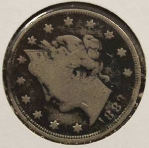 lot 43 image: 1883 NO Cents, Nice Liberty Head V-Back Nickel