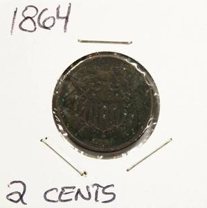 lot 50 image: 1864, 2 Cents Very Nice High Grade Piece