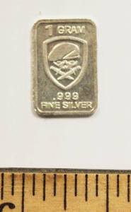 lot 13 image: One Gram Bar Of .999 Fine Silver