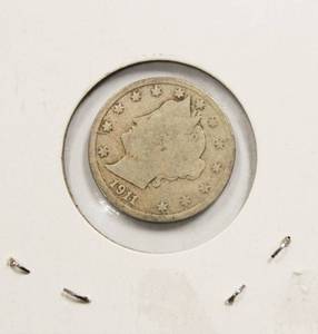lot 11 image: 1911 Liberty Head V - Back Nickel
