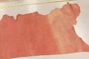 lot 75 image: Real Leather Have Cow Remnant Fire Brown Color Measure Apprx. 81 Inch X 36 Inch