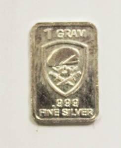 lot 3 image: One Gram Bar Of .999 Fine Silver