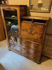 lot 15 image: 1920s-1930s Storage Cabinet  Dresser Combo - Contents NOT included)