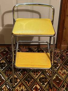 lot 31 image: Vintage MCM Metal Folding Step Stool