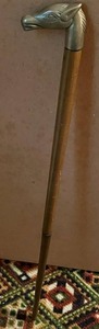 lot 54 image: 34 Vintage Brass Handled Cane