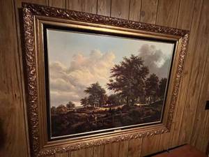 lot 55 image: Vintage Edward Charles Williams Norfolk Landscape Framed 39 x 49 Print