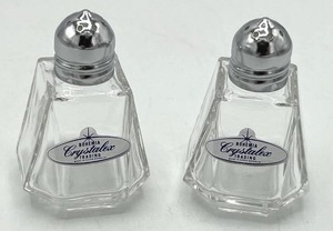 lot 104 image: Vintage Bohemia Crystalex Salt and Pepper Shakers (2.5 Tall)