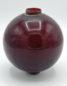 lot 110 image: RARE Ruby Red Glass Lightning Rod Ball