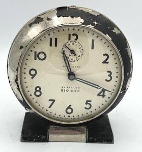 lot 121 image: Vintage Westclox Big Ben Loud Alarm Wind Up Clock Black Gun Metal (Untested)