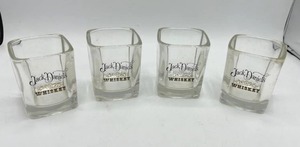 lot 132 image: Vintage Jack Daniels Square Glass Whiskey Tumblers