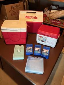 lot 138 image: Camping Coolers - Playmate, Coleman, and Rubbermaid