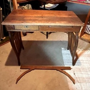 lot 143 image: Vintage Solid Wood Folding Desk (28 Tall x 32 Wide x 18 D)
