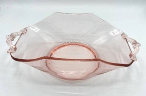 lot 210 image: Elegant MCM Pink Glass Dish (11.5 Long)
