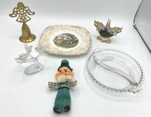 lot 213 image: Vintage Collectibles Lot including 22KT Gold Stamped Edwin M. Knowles China