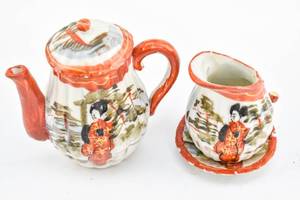 lot 143 image: Painted Asian Style Miniature Tea Set