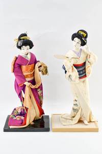 lot 187 image: Two Vintage Japanese Geisha Dolls