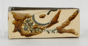 lot 128 image: Japanese Ceramic Vessel with Painted Fish