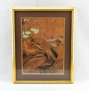 lot 83 image: Japanese Pheasants and Flowers Print