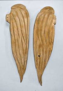 lot 247 image: Pair Gold-Painted Carved Wood Angel Wings