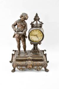 lot 12 image: Victorian Bronze-Finished Mantle Clock