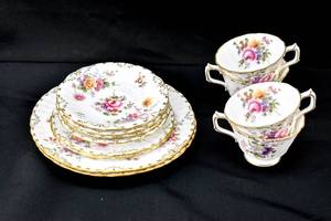 lot 212 image: 12 Piece Royal Derby Bone China Tea Set