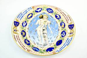 lot 235 image: Limoges Porcelain The Anatomical or Astrological Man Collector Plate