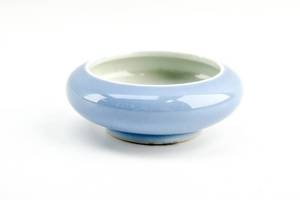 lot 20 image: 19th C. Chinese Light Blue Glazed Porcelain Vessel with Qing Dynasty Tongzhi Mark