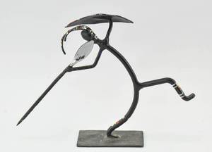 lot 296 image: Small Metal African Warrior Figurine
