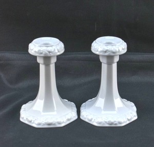 lot 303 image: Pair of German White Porcelain Candlesticks by Rosenthal