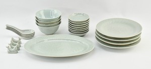 lot 190 image: Set of Asian Inspired Celadon Dishes and Utensils