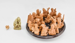 lot 89 image: Assortment of Carved Chinese Figurines, Possibly Luohan